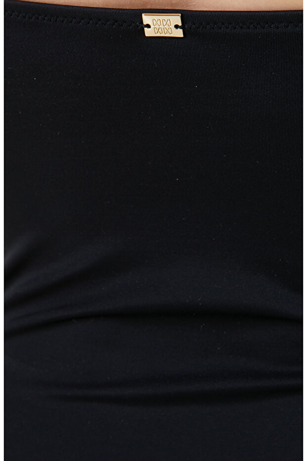 Damla Dekolteli Siyah Mayo - 7