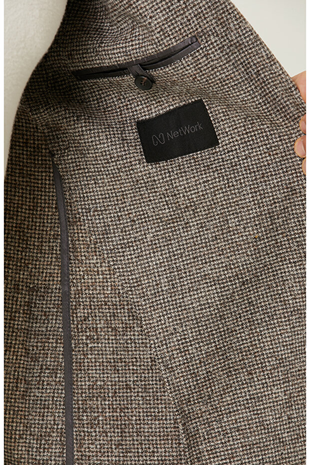 Bej Desenli Ceket - 8