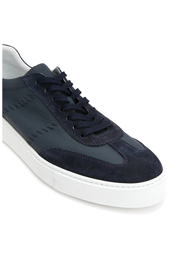 Lacivert Erkek Deri Sneaker - 6