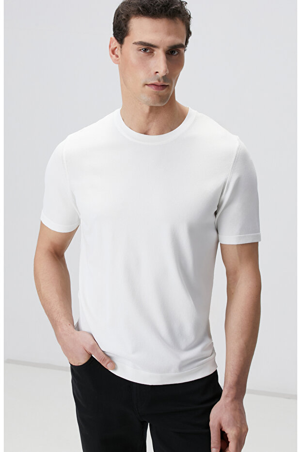 Kırık Beyaz Triko Kazak - 2