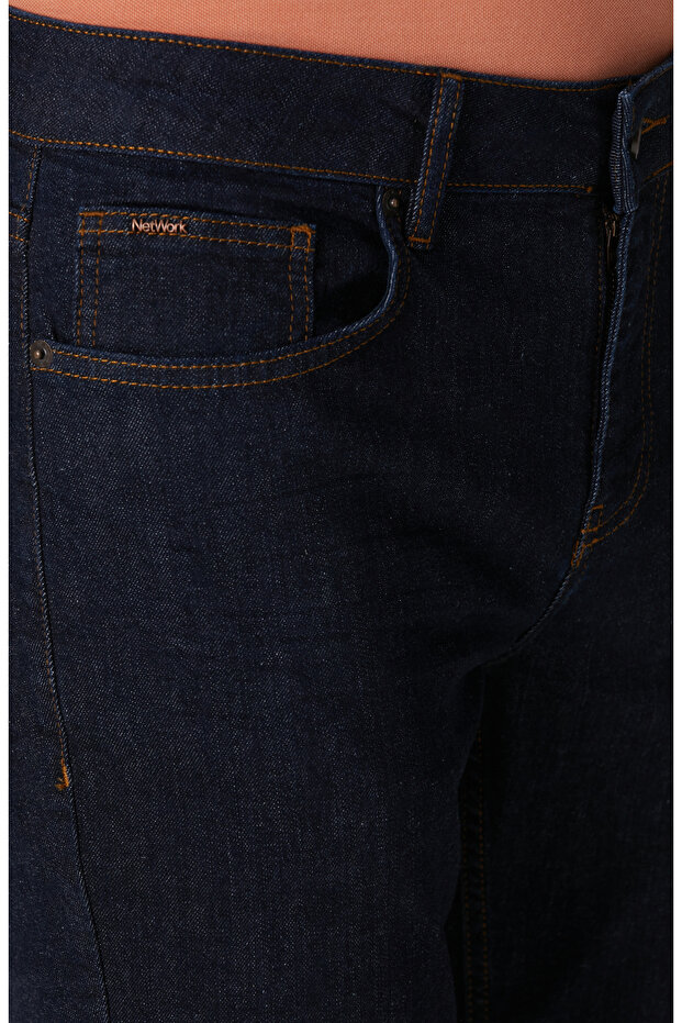 Lacivert Denim Pantolon - 4