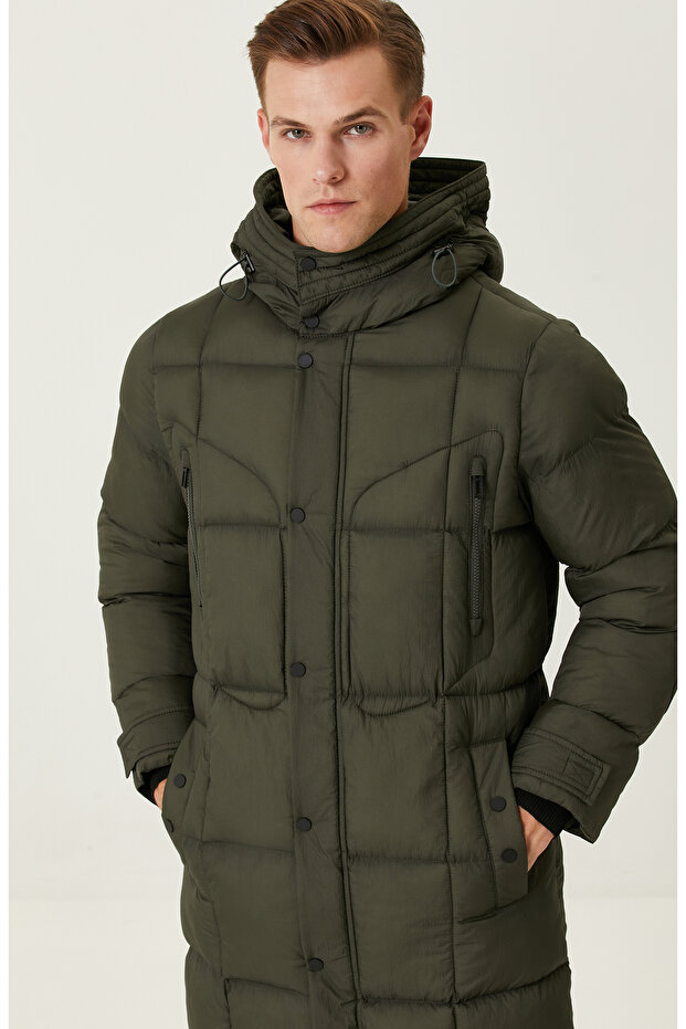 Haki Çıtçıtlı Casual Kaban - 2