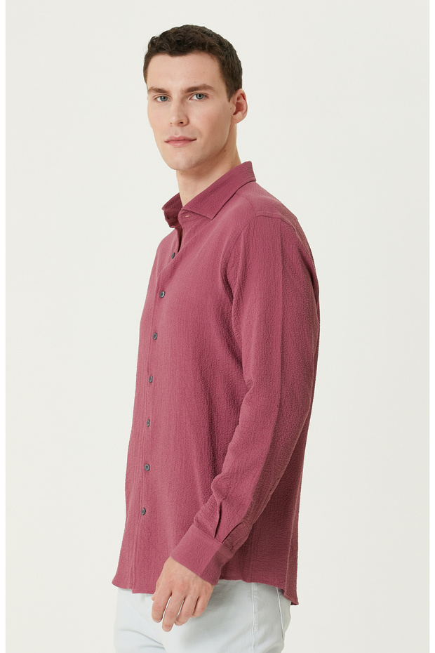 Mürdüm Gofreli Gömlek - 4