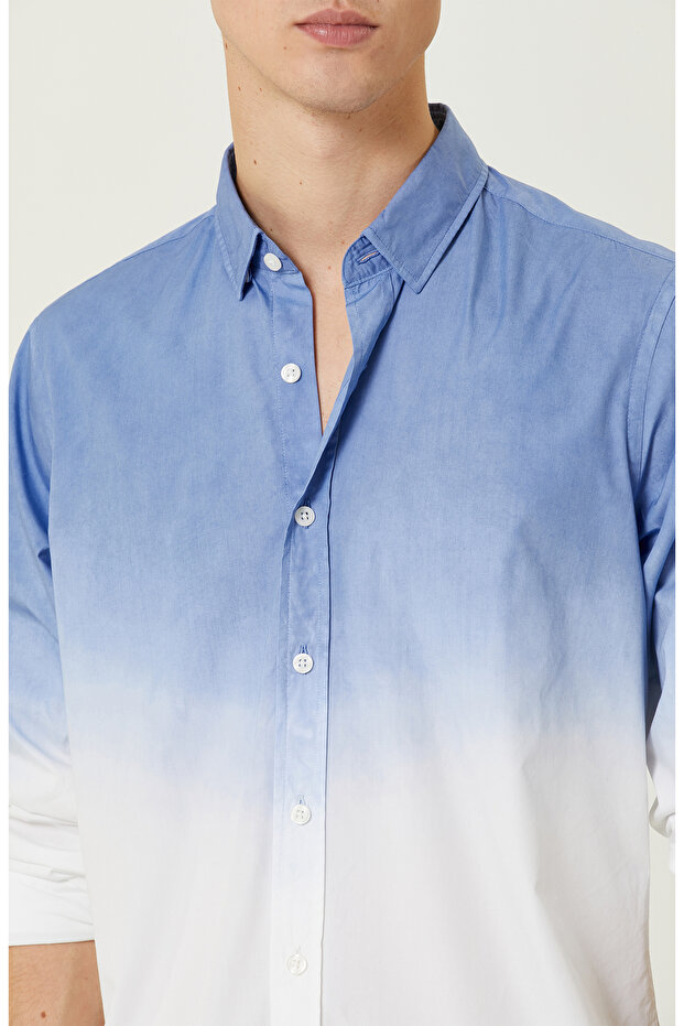 Saks Uzun Kollu Gömlek - 5