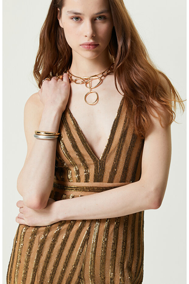 Camel Payetli Abiye Tulum - 4