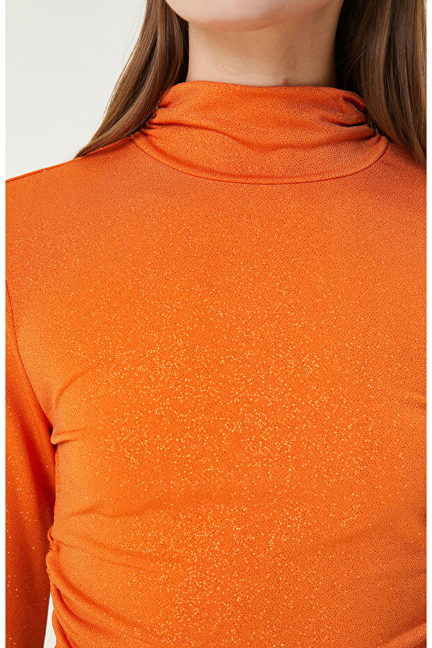 Turuncu Crop Bluz - 5