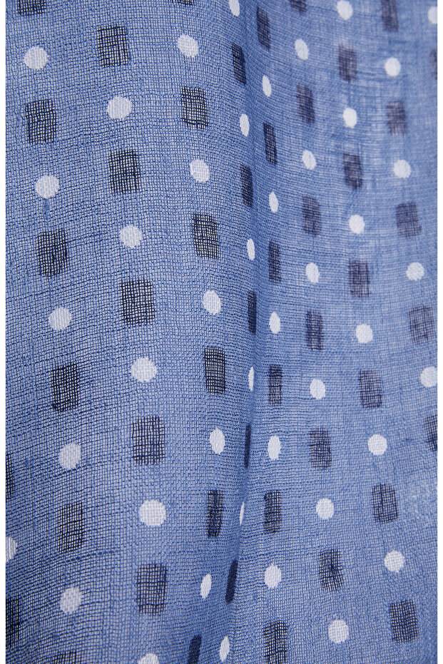 İndigo Erkek Keten Şal - 2