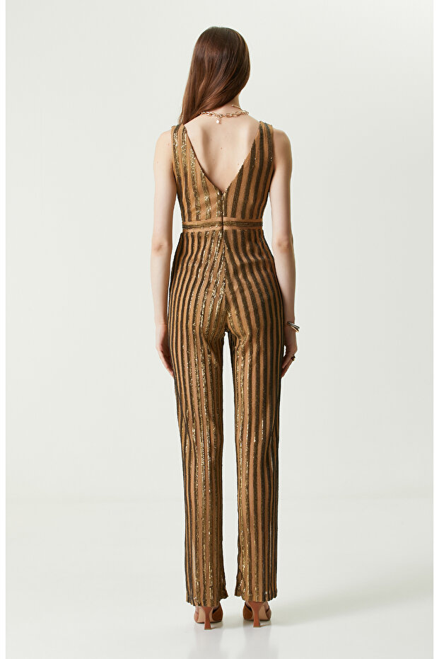 Camel Payetli Abiye Tulum - 6