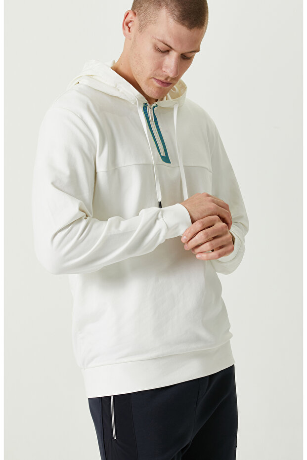 N-Tech Ekru Kapüşon Yaka Sweatshirt - 6