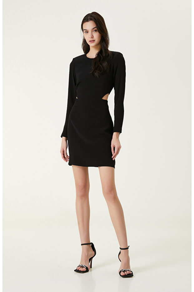 Siyah Mini Elbise - 1