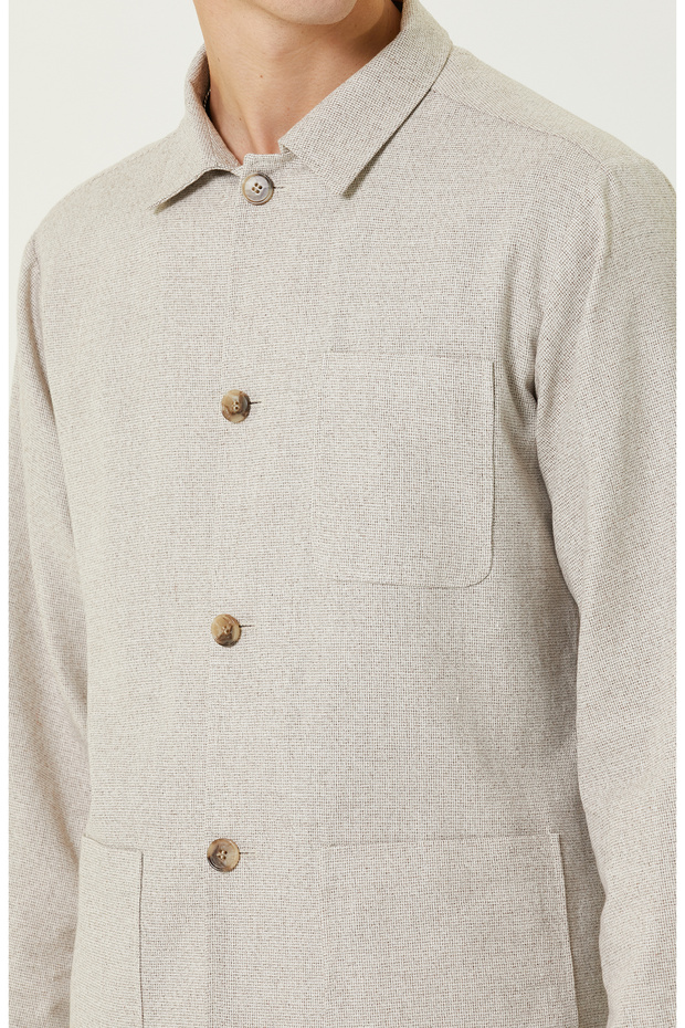 Bej Jakarlı Blazer Ceket - 5