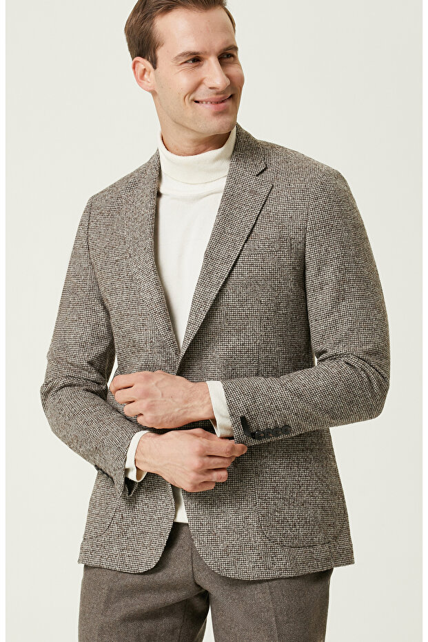 Bej Desenli Ceket - 2