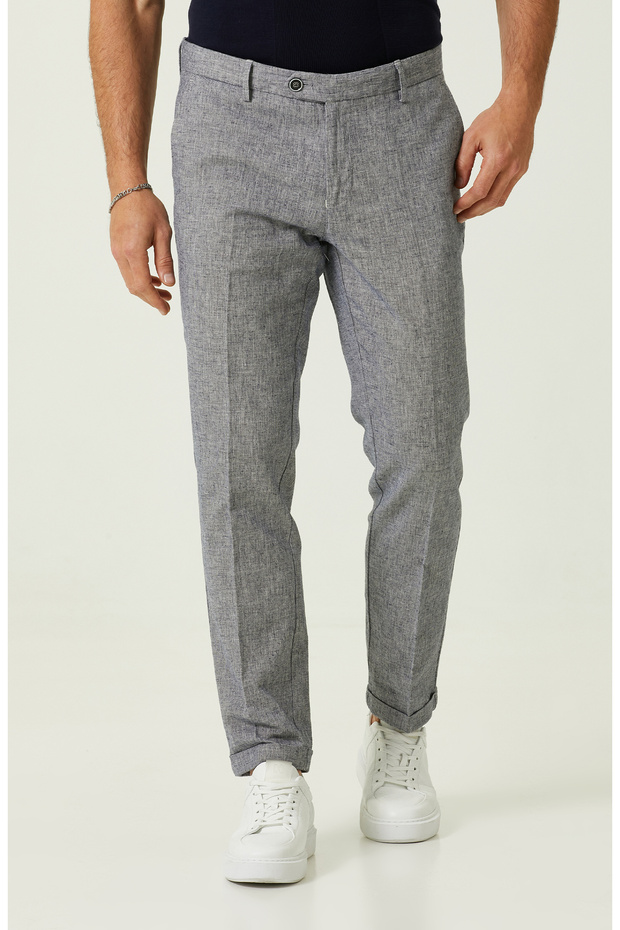 Lacivert Duble Paça Pantolon - 2