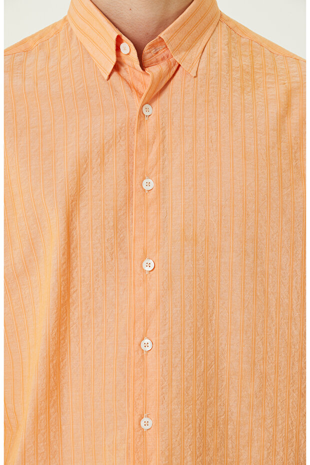 Turuncu Uzun Kollu Gömlek - 7