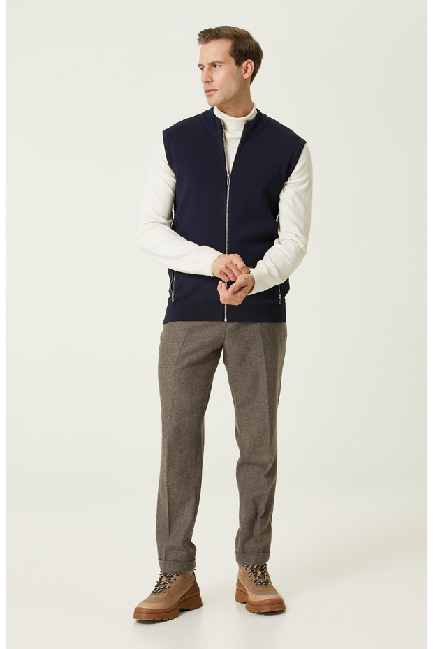 Lacivert Triko Yelek - 3