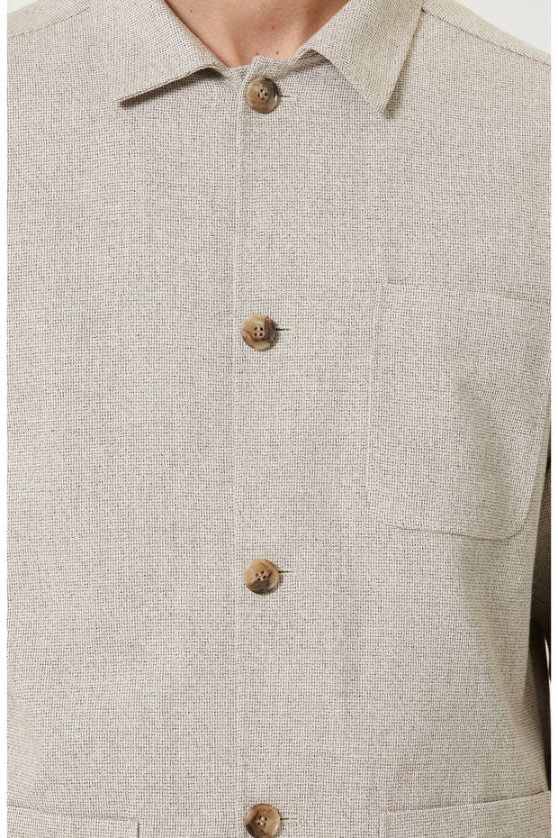 Bej Jakarlı Blazer Ceket - 7