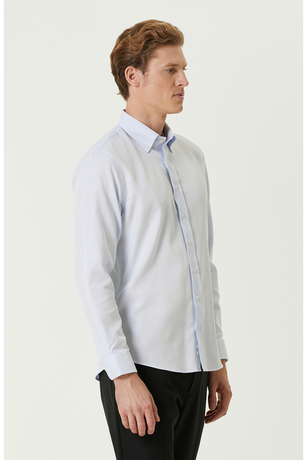 Açık Mavi Non-ıron Gömlek - 4