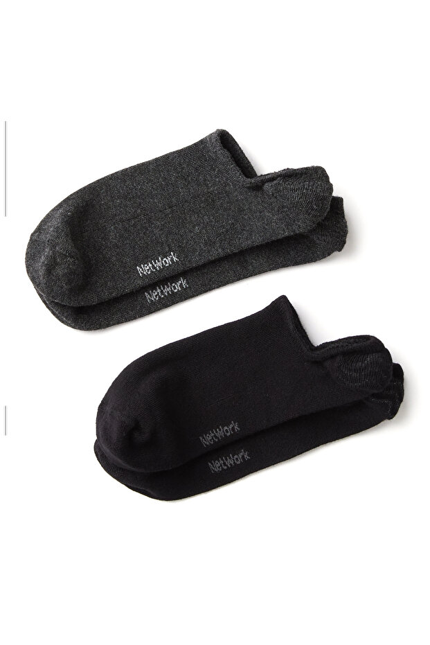 Siyah Antrasit 2li Erkek Bambu Çorap Seti - 1
