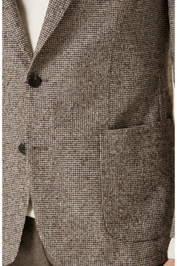 Bej Desenli Ceket - 7