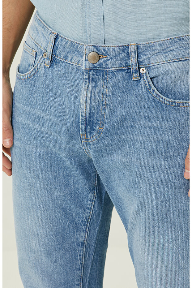 Açık Mavi Denim Pantolon - 4