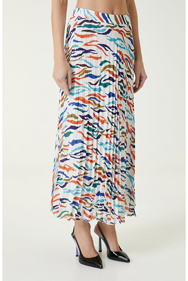 Ekru Desenli Etek - 3