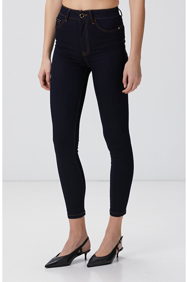 Lacivert Denim Pantolon - 2