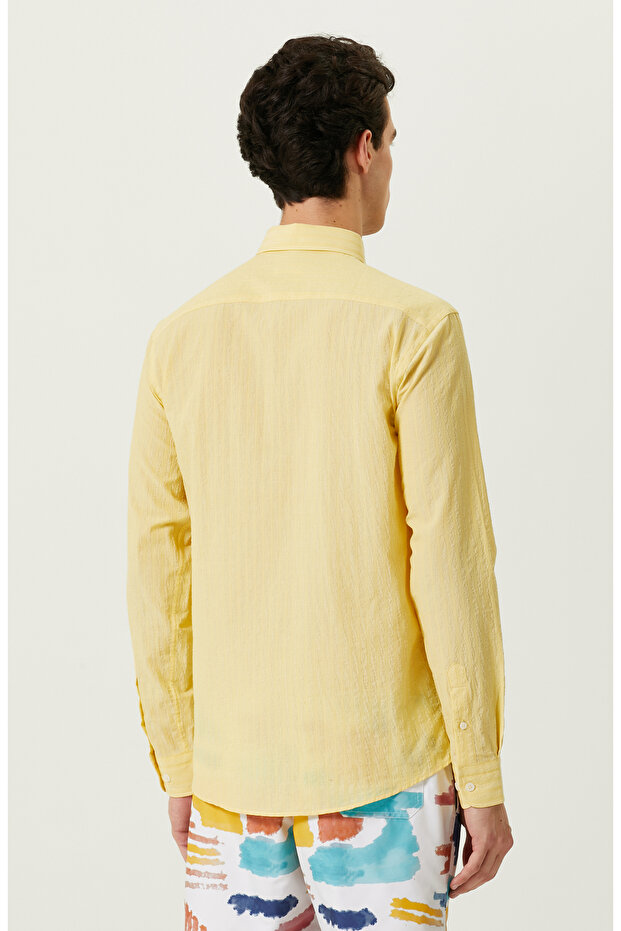 Sarı Çizgili Gömlek - 4