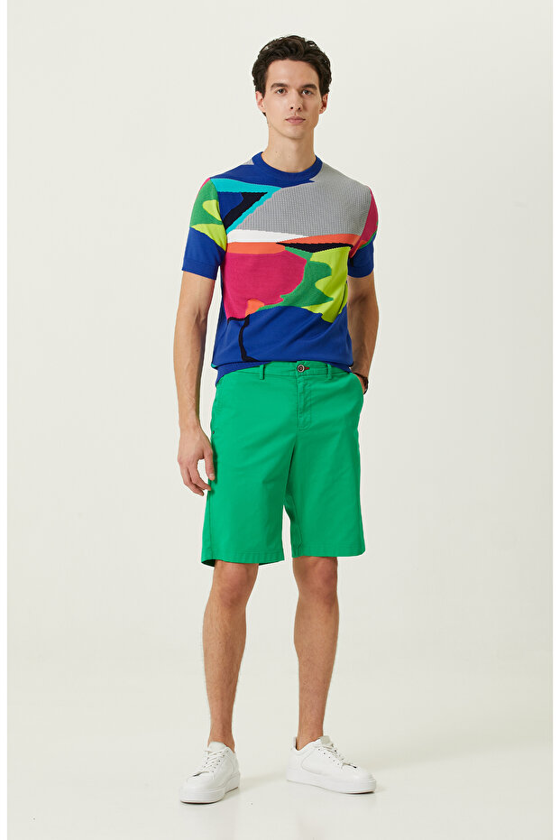 Yeşil Duble Paça Şort - 1