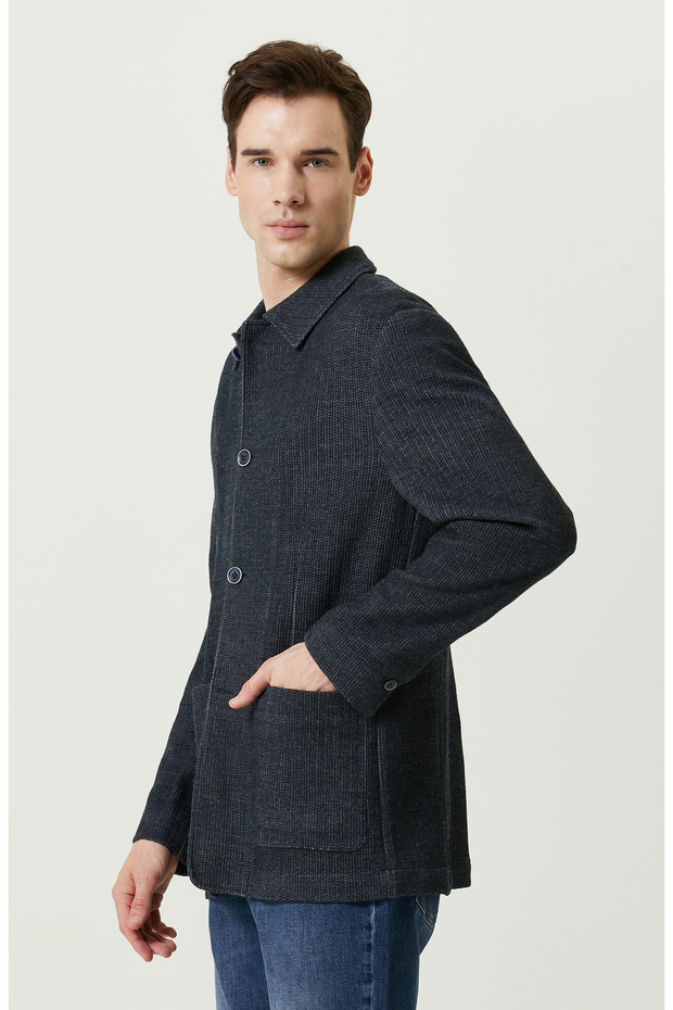 İndigo Örme Ceket - 3