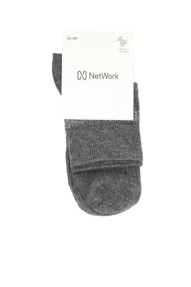 Gri Kadın Bambu Çorap - 2