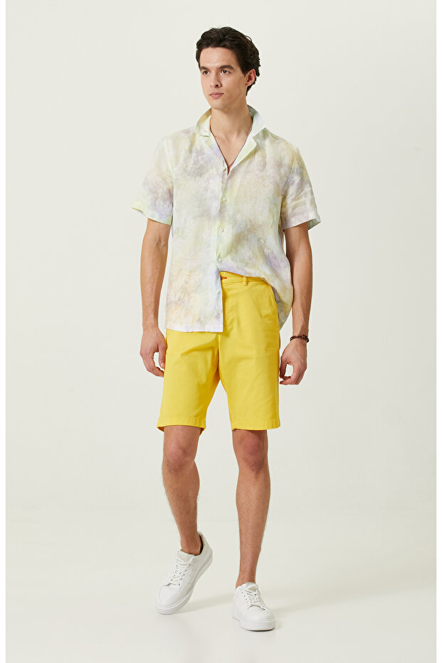 Sarı Duble Paça Şort - 1