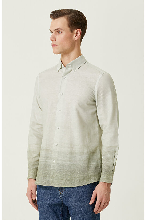 Yeşil Degrade Gömlek - 4