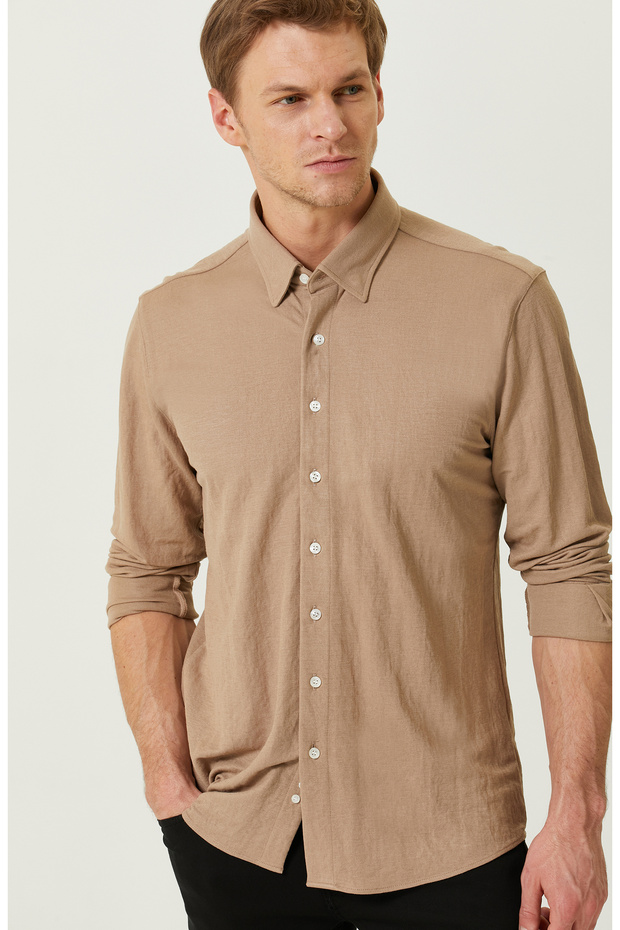 Camel Uzun Kollu Gömlek - 5