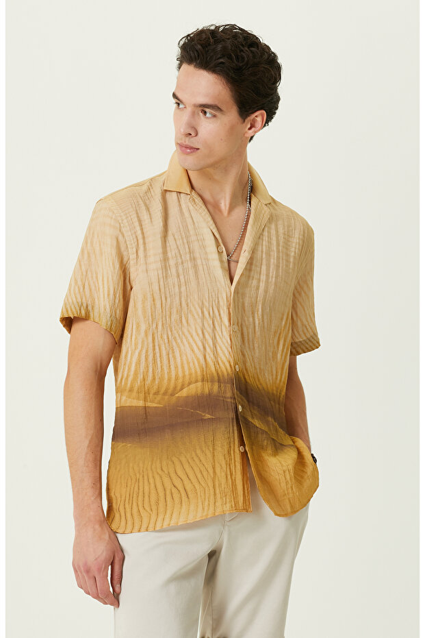 Safran Baskılı Gömlek - 1