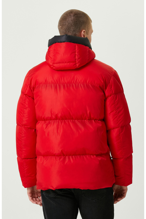 N-Tech Baskı Detaylı Kırmızı Mont - 4