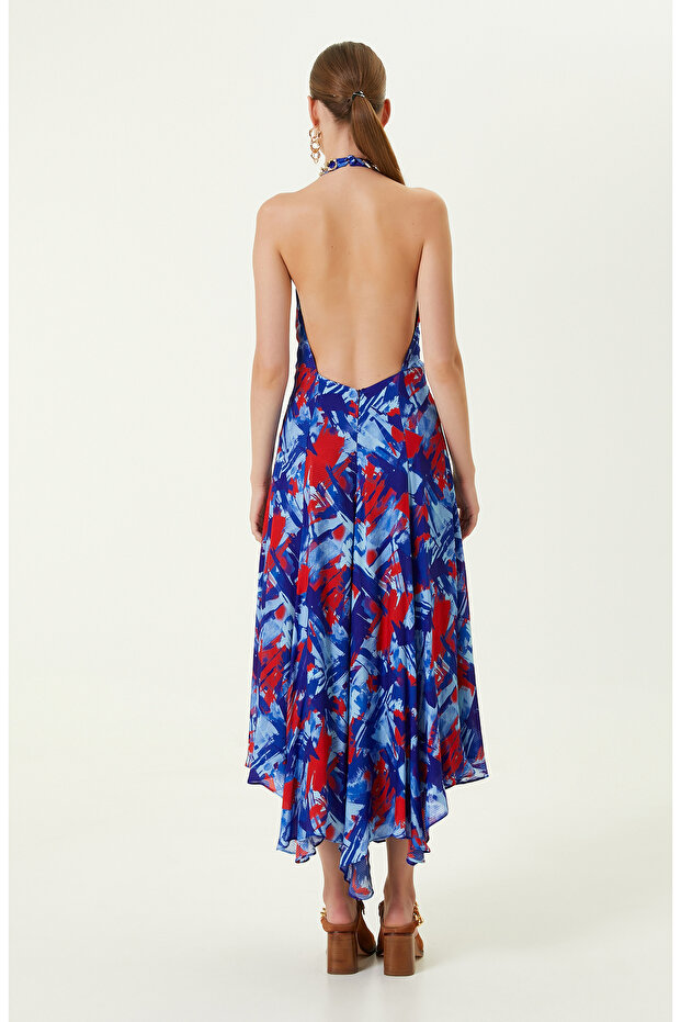 Saks Uzun Boy Elbise - 5