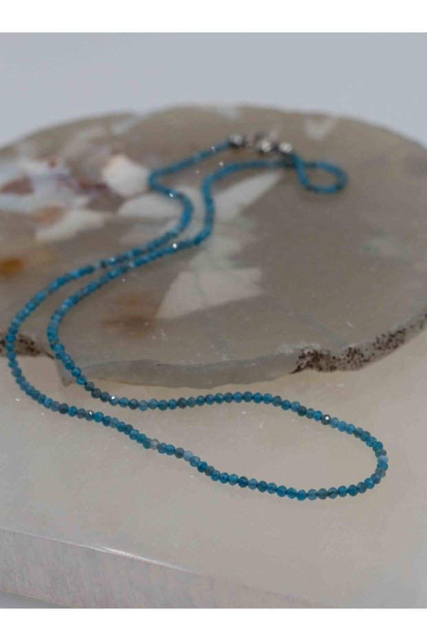 Apatite Stone Thin Natural Stone Necklace 2mm