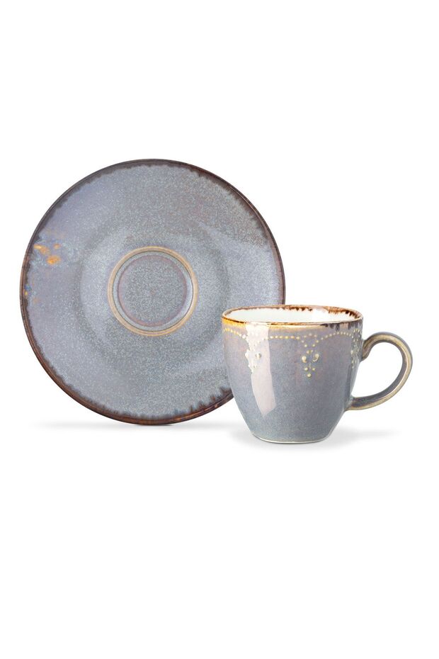 Perle 2 Kişilik Kahve Fincanı Takımı - Gri - 90 Ml - 2