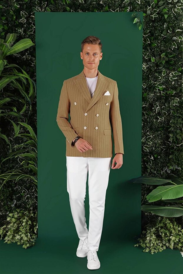 C 644 Slim Fit Camel Spor Ceket - 2