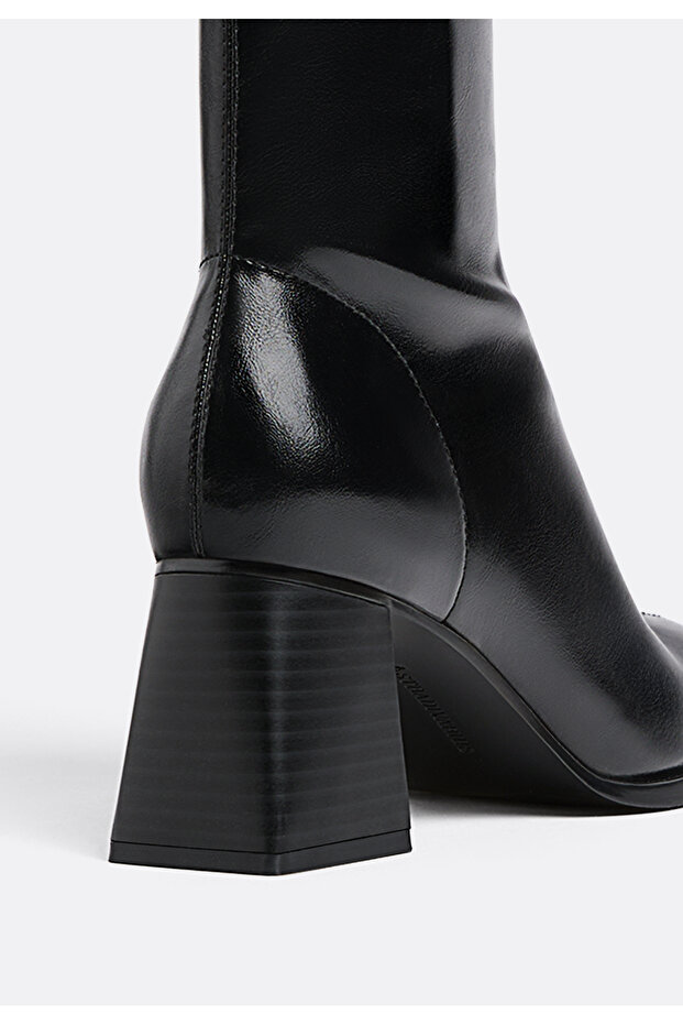 Streç Bilekli Orta Boy Topuklu Bot - 6