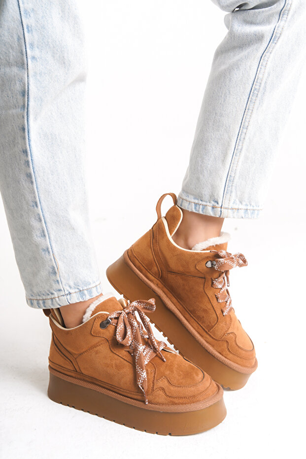 245 Veyora UG | Kalın Taban Kontrast Bağcık ve İç Kürk Detaylı Kışlık UG Bot - 5