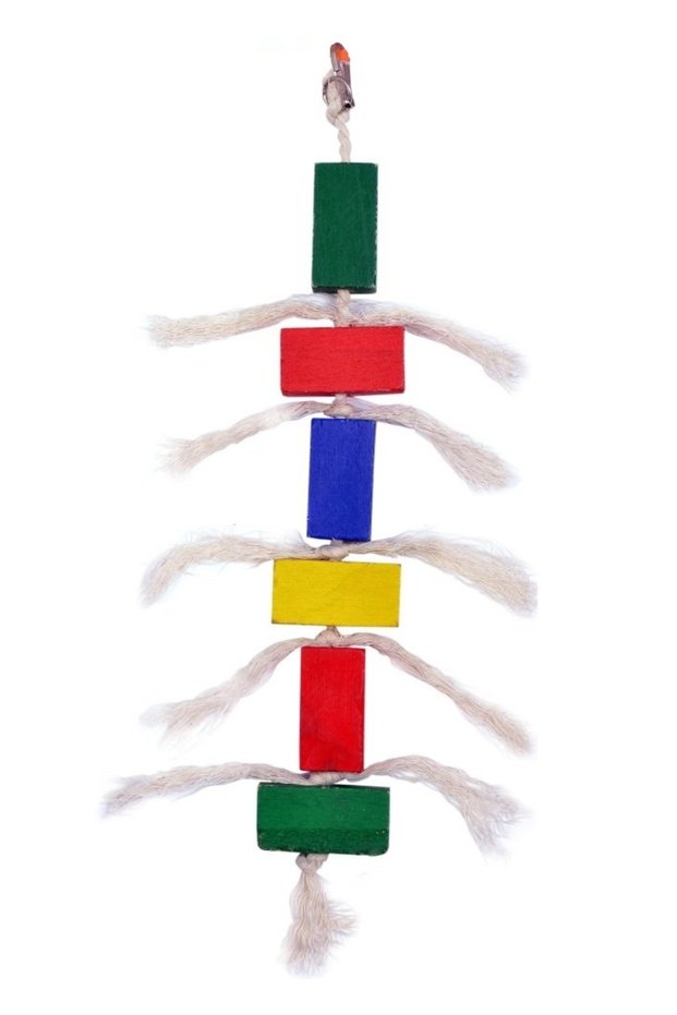 Colored Wooden Bird Toy with Bell 17 cm