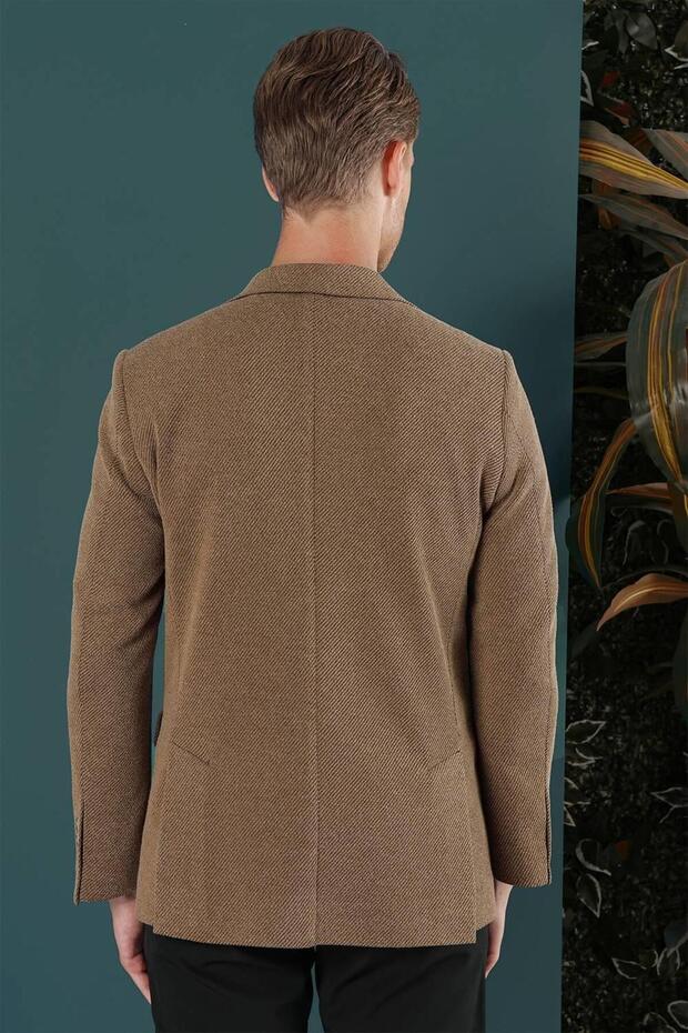 C 653 Slim Fit Camel Spor Ceket - 6