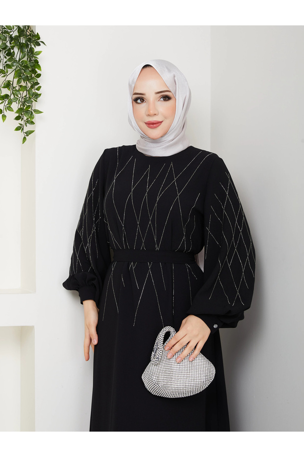 فستان حجاب بنقشة حجر البقلاوة - 1