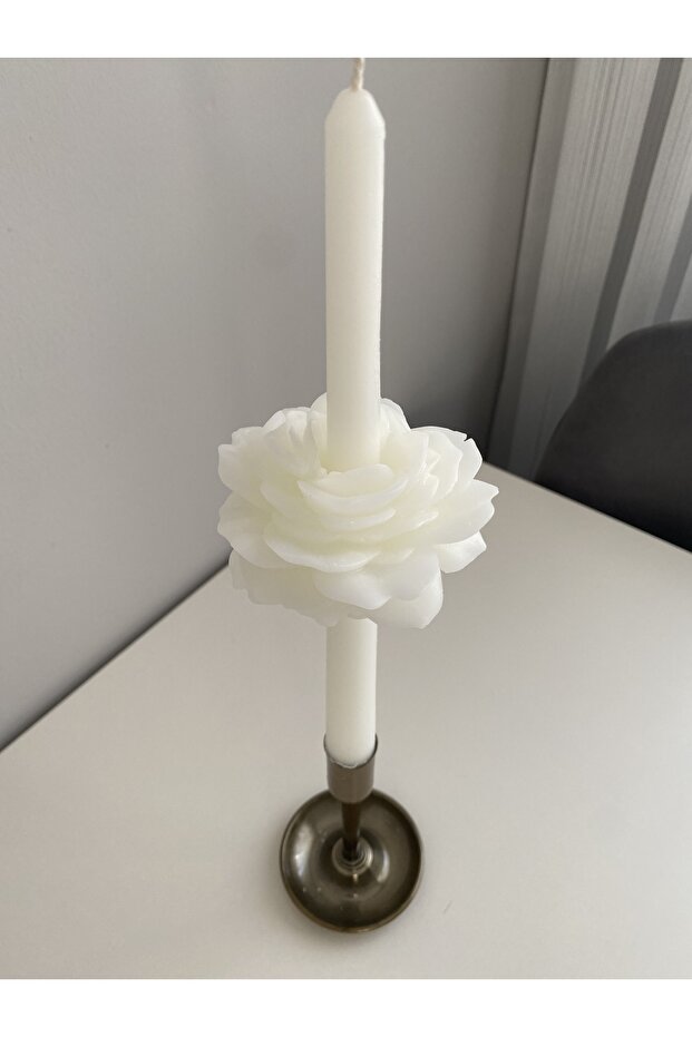 2 Adet Güllü Şamdan Mum Two Size - 2