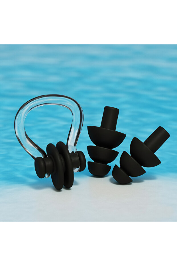 Set of 2 Silicone Ear and Nose Plugs - Ear Plug and Nose Clips