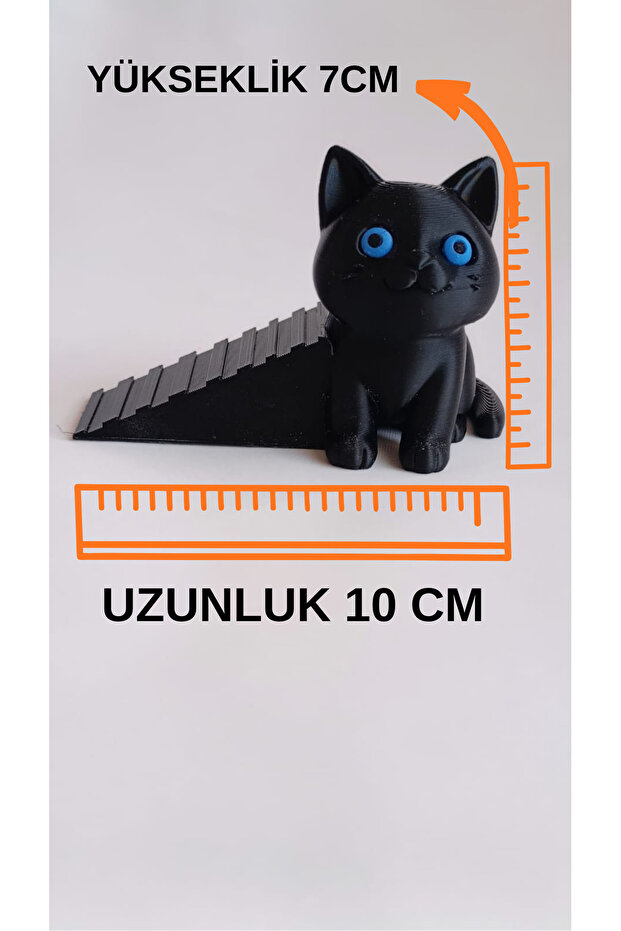 Kapı Stoperi / Dekoratif & Kaymaz Taban / Kedi figürlü / kapı tutacağı - 3