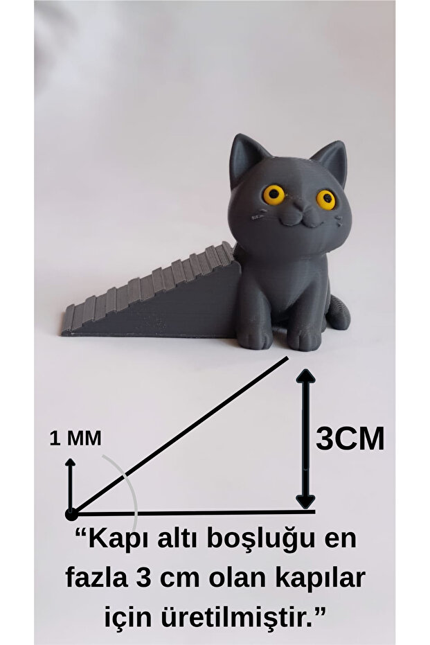 Kapı Altı Stoperi / Dekoratif & Kaymaz Taban / Kedi figürlü / kapı tutacağı - 5