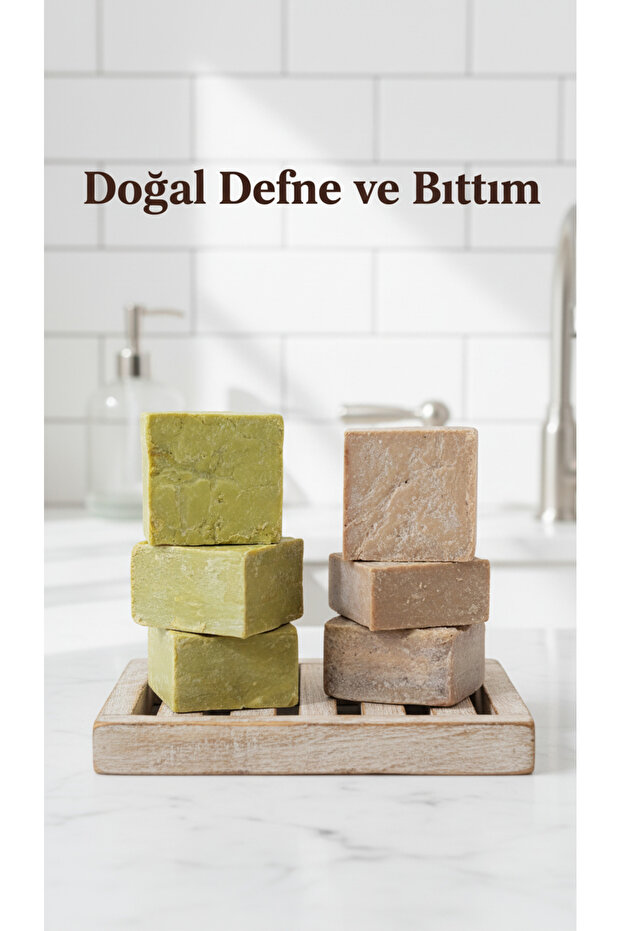 3 قطع من صابون الغار وصابون Siirt Bıttım مجموعة طبيعية 100%