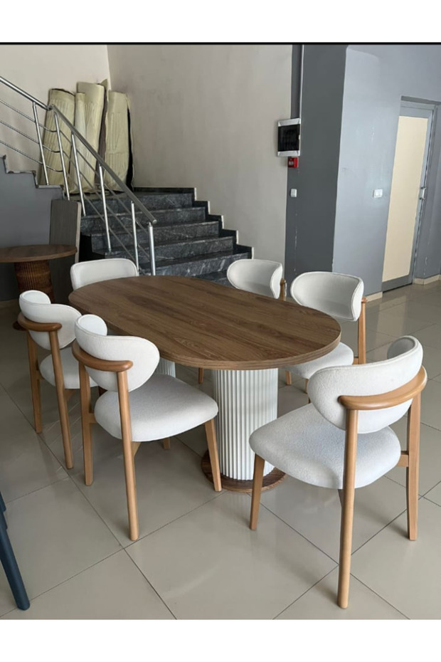 Bohem ahşap masa sandalye takımı - 4